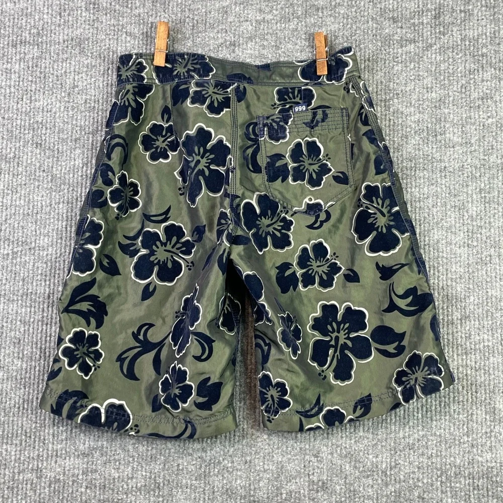 Hurley Board Shorts Mens 34 Green Floral Hibiscus Swim Trunks Board Shorts Surf